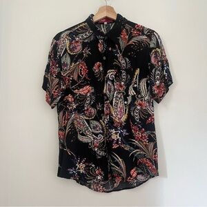 Paisley Button Down Short Sleeve Shirt
